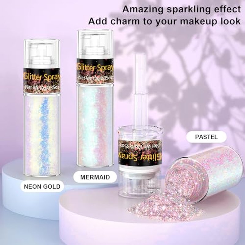 Hair and Body Glitter Spray - Ultra Fine Holographic Sparkle