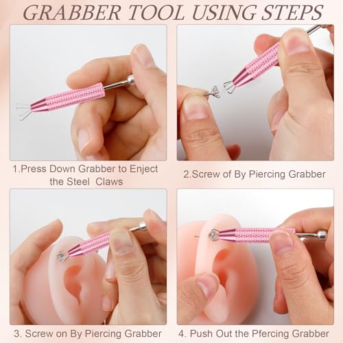 Piercing Ball Grabber Tool - Stainless Steel Earring Applicator