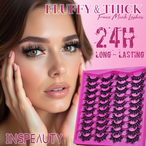 3D Mink Lashes 20 Pairs - Natural Look False Eyelashes