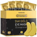 Maskiss 24K Gold Under Eye Patches - 20 Pairs for Dark Circles & Puffiness