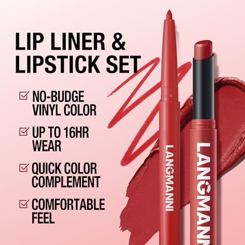 12Pcs Lip Liner & Lipstick Set - 6 Colors, Long-Lasting