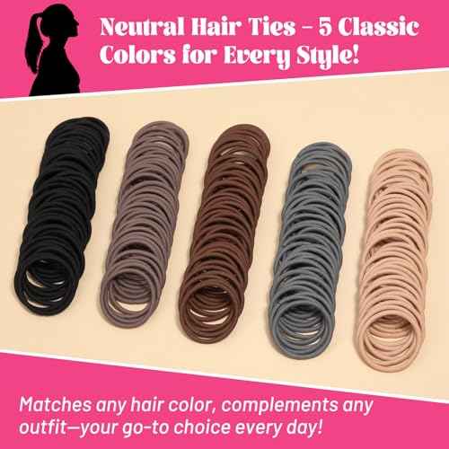 Anezus 200 Pcs Multi-Colored Hair Ties for Thick Hair, Elastics Hair Ties Bulk Hair Bands for Women, Men and Girls(4mm)