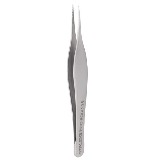Staleks PODO 10 Podology Splinter Tweezers – Long Thin Working Part – Ideal for Ingrown Nail Removal, Calluses, and Foreign Body Extraction