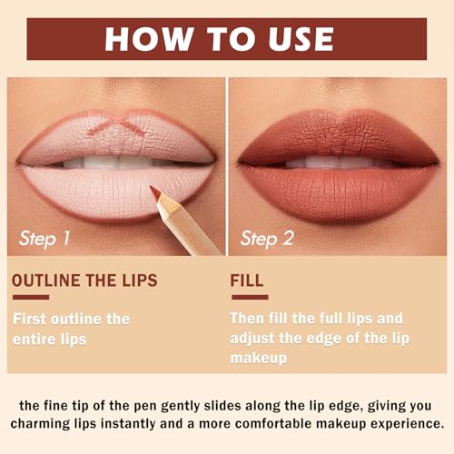 12-Piece Matte Lip Liner Set - Waterproof, Long Lasting