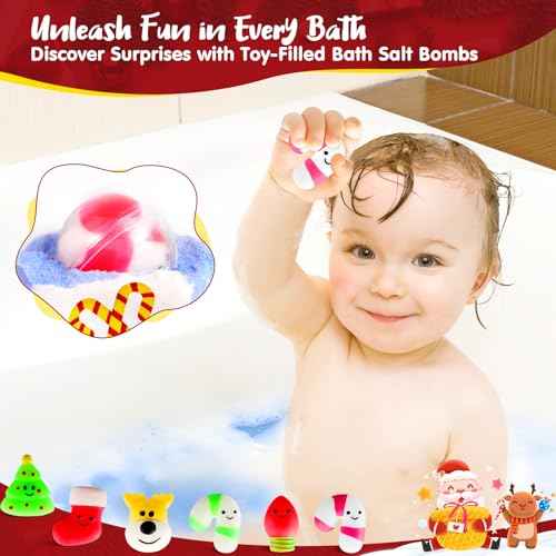 Christmas Bath Bombs for Kids with Surprise Inside,Bath Bombs Sets with 6 Pack Bubble Bath Bomb for Girls and Boys, Nice Gifts for Kids
