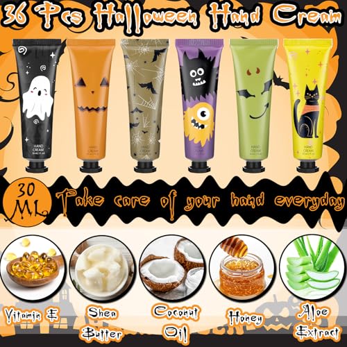 Halloween Hand Cream Gift Set - 36 Mini Lotions with 6 Scents