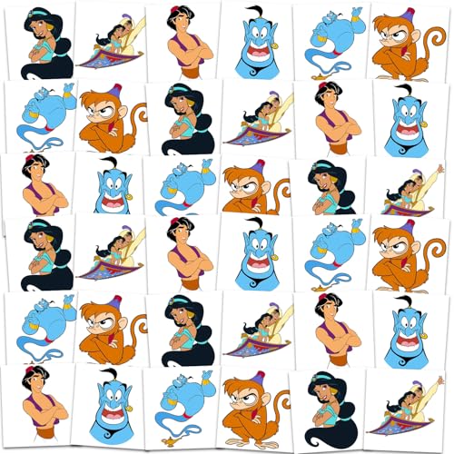 Aladdin Temporary Tattoos Party Favors - 72 Pack