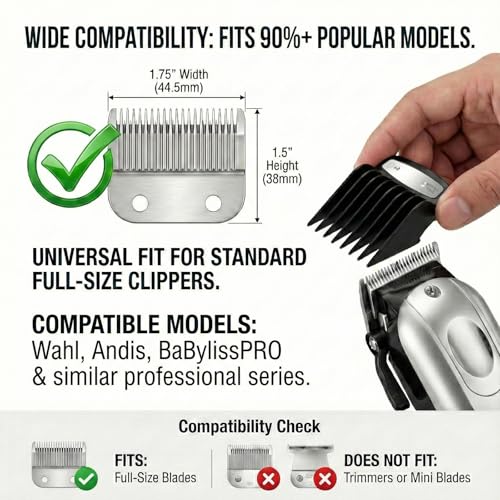 3-Piece Metal Clip Clipper Guards for Wahl, #0.5#1#1.5 Fade Combs (1/16" 1/8" 3/16"), Professional Blending Guides Compatible with Magic Clip, Senior, Legend, Super Taper - Black