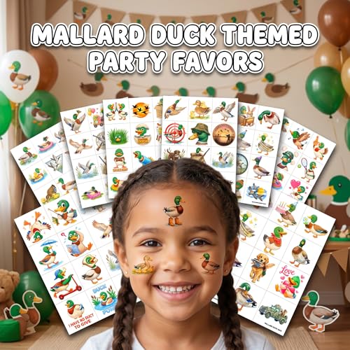 96pc Mallard Duck Temporary Tattoos for Kids