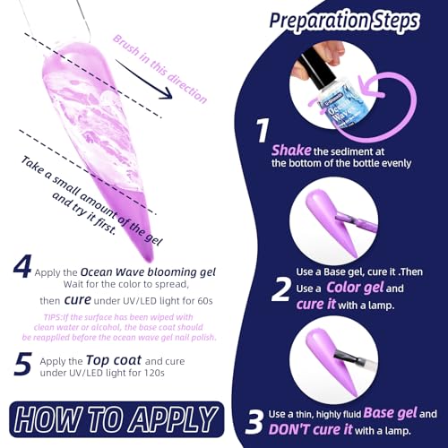Ocean Wave Gel Nail Polish with Blooming Effect – White Watercolor