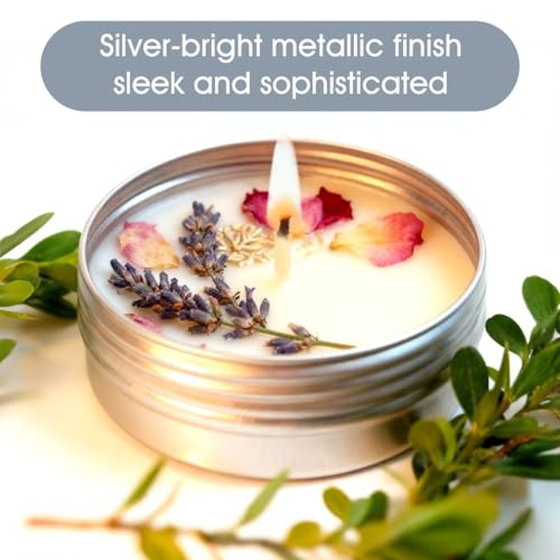 4Pcs 2 Oz Metal Tins with Screw Lids - Aluminum Storage Containers