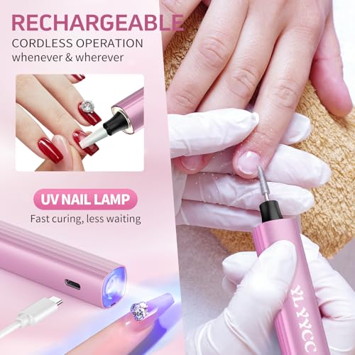 Cordless Nail Drill Kit with UV Lamp & 12 Bits