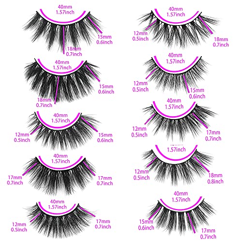 Lashes Bulk Christmas Gifts Mikiwi 30 Pack Eyelashes, 12-20mm 5D Fake Mink Eyelashes Wholesale, Fluffy Natural Volume Eye Lashes, Individual Package Faux Mink Lashes Wholesale