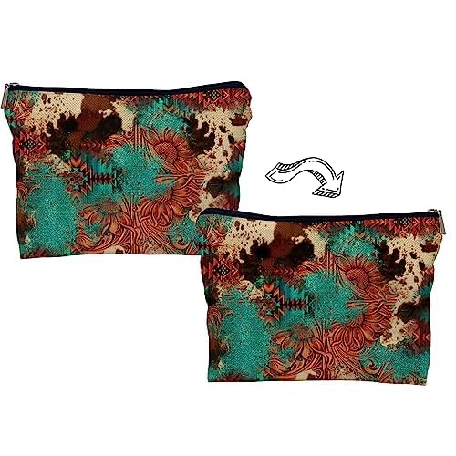 Retro Makeup Bag - Western Cosmetic Gifts, Small Western Cosmetic Bag for Purse
