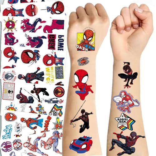 Spider Temporary Tattoos, 10 Sheets Removable Cartoon Stickers
