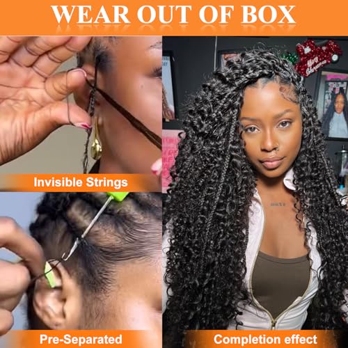 Feather Crochet Hair 18" Deep Wave 100 Strands Miracle Knots