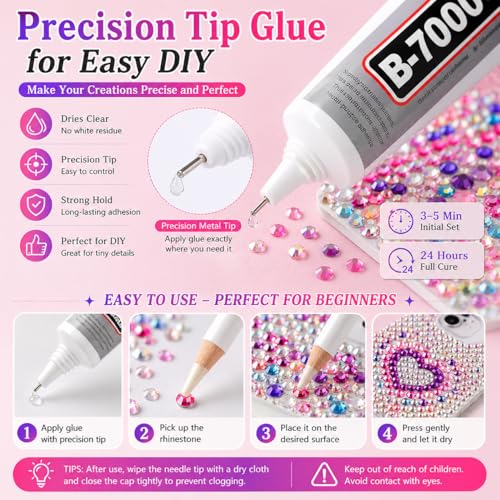 40000Pcs 40 Colors Jelly Resin Bedazzler Kit with B7000 Glue