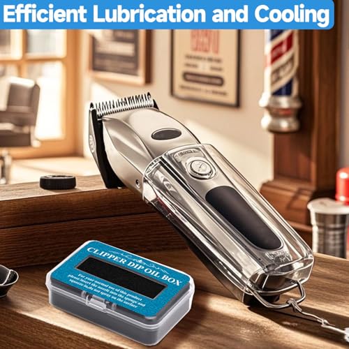 2Pcs Electric Shaver Oil Box ? Professional Hair Trimmer Lubricant Sponge for Home, Salon & Barber Use ? Portable Clipper Dip Oil Box for Hair Styling