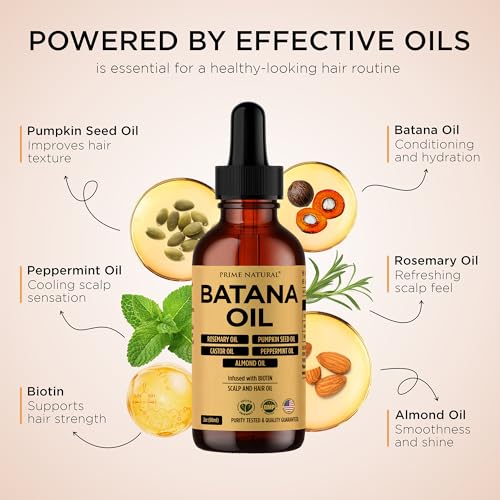 Natural Hair Oil Blend with Biotin for Dry Scalp & Frizz Control - 2oz