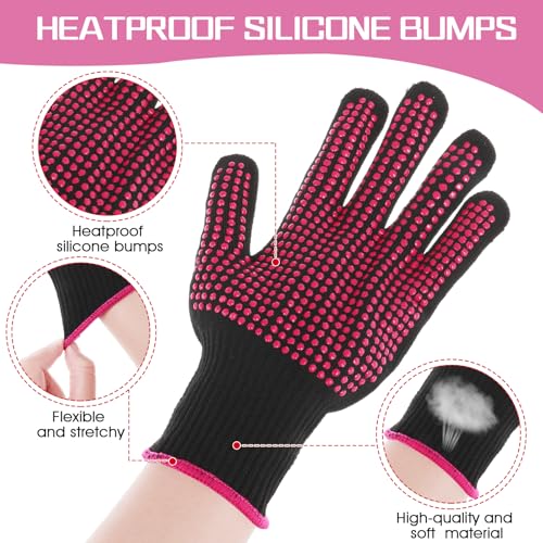 Heat Resistant Gloves for Hair Styling, 2 Pack