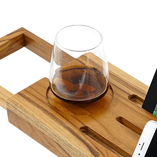 EcoFives Teak Bathtub Caddy Tray - Expandable & Adjustable