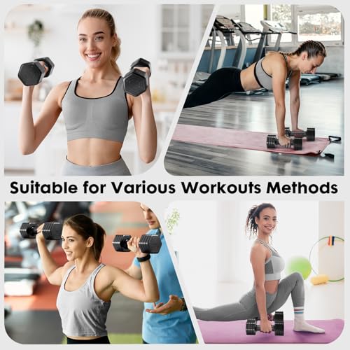 Adjustable Dumbbell Set Women 2-5 lbs, TPU Grip
