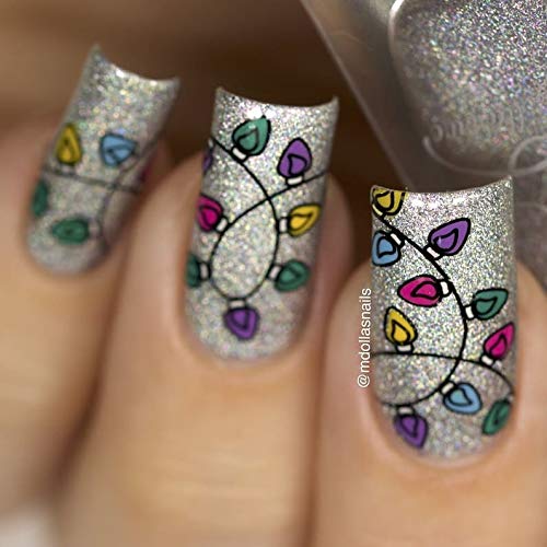 Whats Up Nails - B034 Deck The Nails Stamping Plate for Christmas Winter Nail Art Design