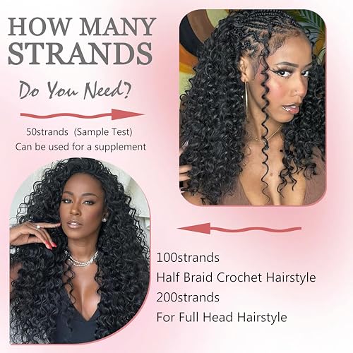 Feather Crochet Hair Extensions for Black Women - 100 Strands, 18" Deep Wave #2