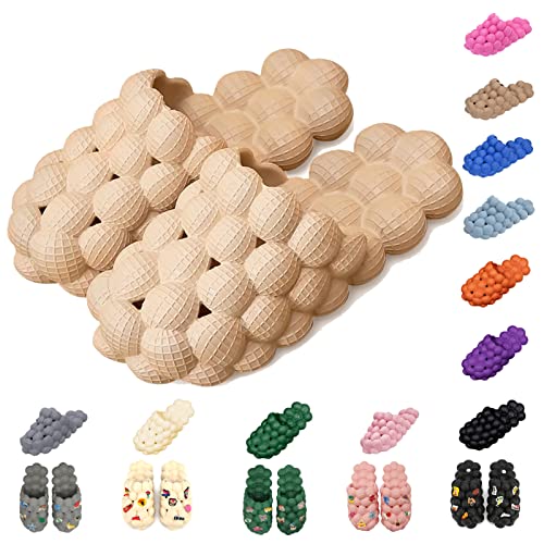 AIMINUO Bubble Slides Slippers for Women Men,Funny Massage Slippers,Golf Ball Slides,Cloud Cushion Thick Sole Spa Slides,Non-slip Stress Relief Reflexology Sandals,Shower Bedroom Slippers