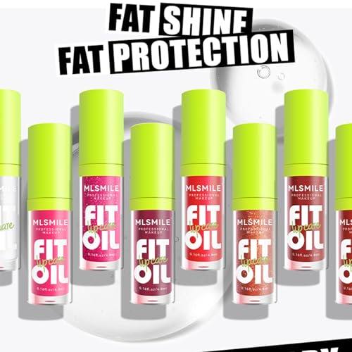 Loobexery 4 Colors Fat Oil Lip Gloss, Lip Oil Lip Glaze Hydrating Lip Glow Oil Big Brush Head Moisturizing Lip Gloss, Shiny Transparent Tinted Plumping Lip Oil Nourishing Non-sticky (A#)