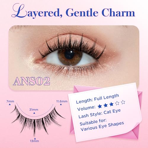 Bepholan Manga Anime False Eyelashes 7 Pairs - 3D Volume Wispy