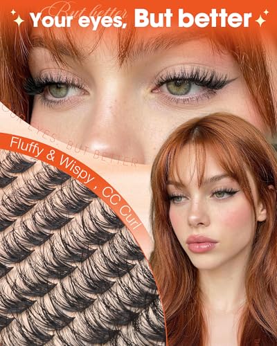 Delyneph B-Natural Fluffy 10-16mm Wispy Lash Clusters, C Curl