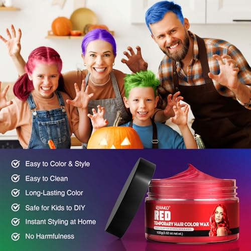 Temporary Hair Color Wax 4 Colors for Kids & Teens