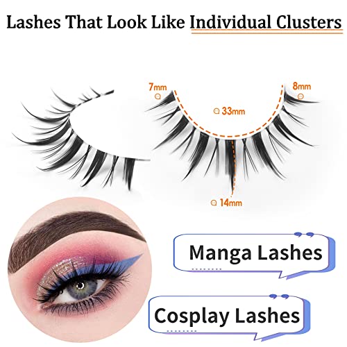 Manga Lashes 14mm Wispy Natural Look False Eyelashes 10 Pairs