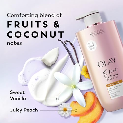 Olay Floral Body Wash for Extra Dry Skin 28 Fl Oz - Serum Infused Hydrating Shower Gel