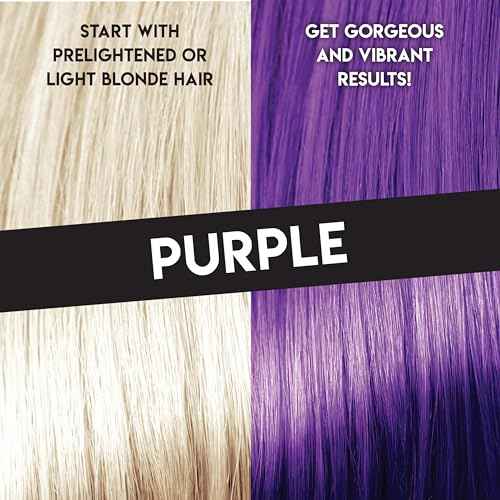 Color Lux Direct Vibes Semi-Permanent Hair Color, Purple, Vibrant & Long-Lasting Shade, Ammonia-Free, Vegan, Sulfate-Free, Paraben-Free, 8 fl oz