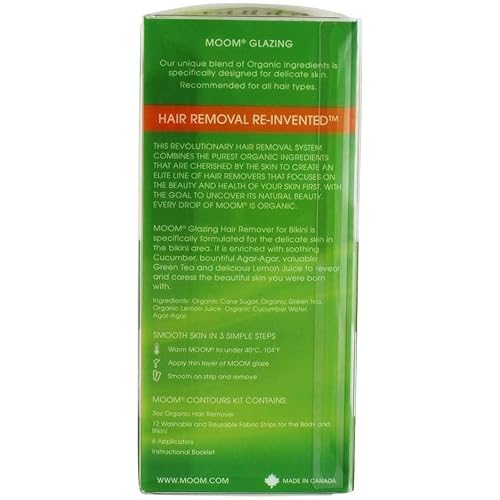 MOOM - Organic Sensitive Formula Hair Remover with Cucumber for Bikini and Brazalian - 3 oz (Pack of 2) - Made In Canada