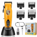 KEMEI KM-2230 Cordless Hair Clipper for Men with Charging Base - Orange
