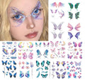 Glitter Butterfly Temporary Tattoos - 14 Sheets Waterproof