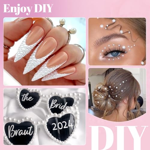 White Flatback Pearls Bedazzling Kit (2-10mm) with B7000 Glue & Tools