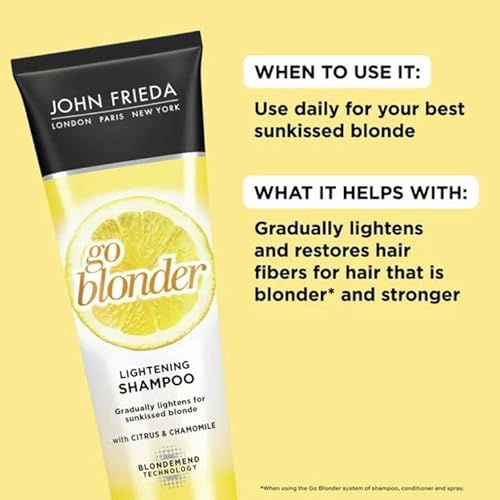 John Frieda Shampoo Sheer Blonde Go Blonder Lightening 8.3 Ounce (245ml) (2 Pack)