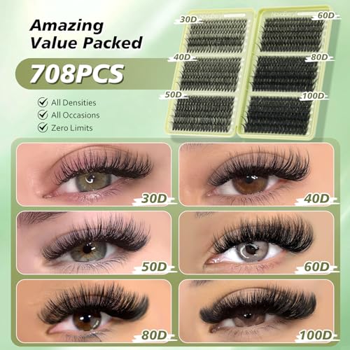 NovaBeryl Lash Clusters D Curl 8-16mm DIY Eyelash Extensions