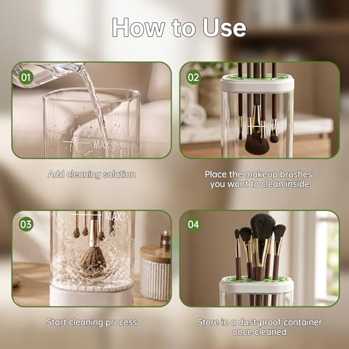 White Electric Makeup Brush Cleaner Machine & Dryer - Kuyqd