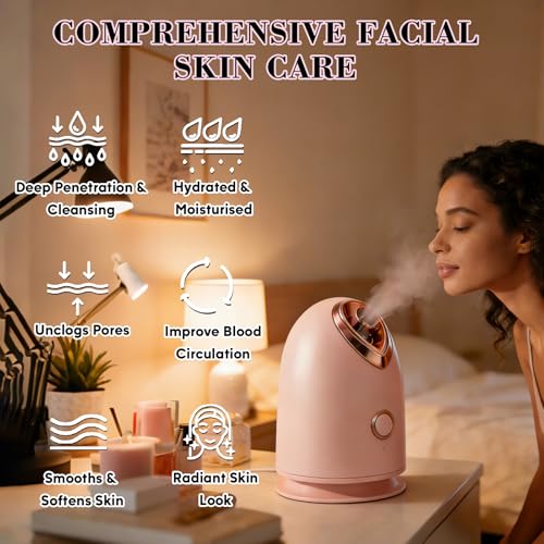 Pjordo Facial Steamer Spa Kit with 17 Skin Care Tools