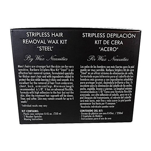 Waxness Barbero Steel Hard Wax Beads, Microwavable Wax Kit 8.45 oz (240 g) ? Stripless Hard Wax for Men¡¯s Grooming, Effective on Coarse Hair, Smooth Application, Professional Use ? Made in Italy