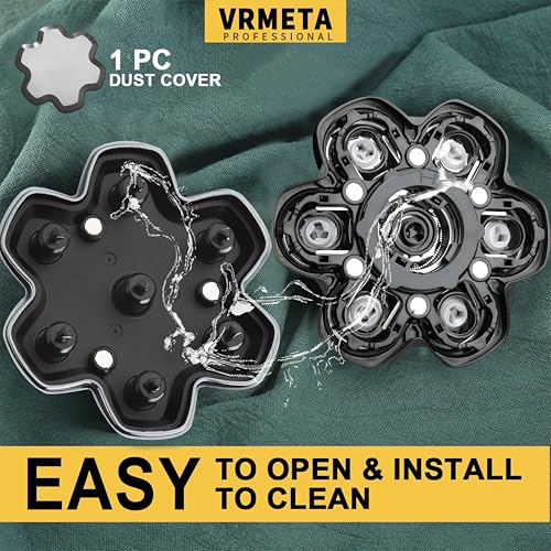 Universal Magnetic Detachable 7D Replacement Heads For Electric Head Razor Stainless Steel Shaver Blades for Bald Men's Smooth Shave (7D Black)