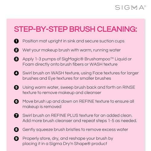 Sigma Beauty Spa Express Brush Cleaning Mat, Pink