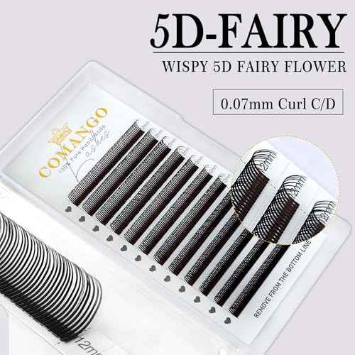 CoMango 5D Flora Spikes Lashes Spikes Lash Extensions Flower Wispy Eyelash Extensions C/D Culry Individual Premade Fans 5D Spikes Lashes Volume Lashes Natural Look(0.07-C-Mix8-15mm)