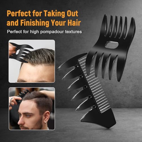 Stylemate Men's Hair Styling Combs & Brush Set for Quiff & Pompadour