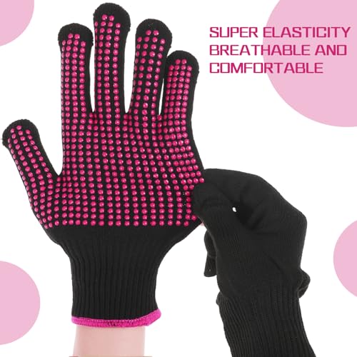 Heat Resistant Gloves for Hair Styling, 2 Pack